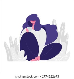 Ilustración plana moderna tema de amor propio.