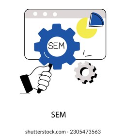 Modern flat illustration of sem 