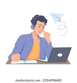 Modern flat illustration of send text 
