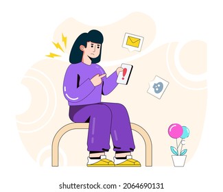 Ilustración plana moderna del contenido de spam 