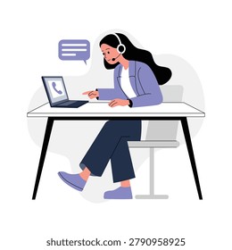 A modern flat illustration of startup customer support and online assistance