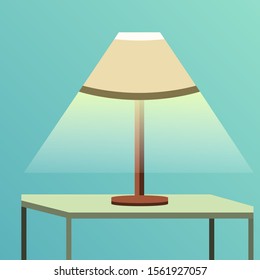 Modern flat illustration of table lamp with gradient colour