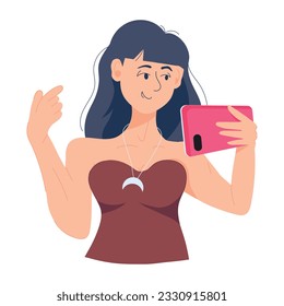 Ilustración plana moderna de tomar selfie 