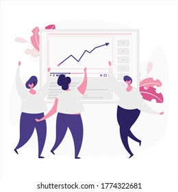 Modern flat illustration teamwork theme.