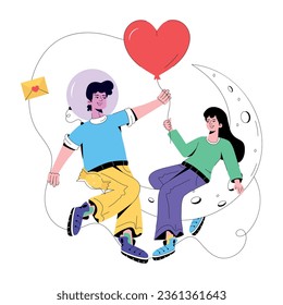 Modern flat illustration of valentine celebrations 