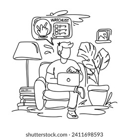 Modern Flat Illustration Web My Watchlist, Elevate your creative process with carefully handpicked web focused illustrations to inspire and delight