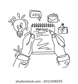 Modern Flat Illustration Web My Watchlist, Elevate your creative process with carefully handpicked web focused illustrations to inspire and delight