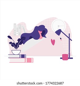 Modern flat illustration work from home theme.