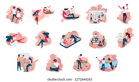 Modern flat illustrations for UI, UX Design