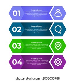 diseño moderno de infografía plana. Plantilla de diseño Infográfico de cuatro pasos. 