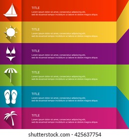Modern flat infographic template with holiday icons, graphic concept for your travel website and press materials