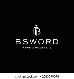 Modern flat initial B BSOWRD blade logo design