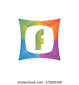 modern flat initial letter f geometric shape framing typography logo design for brand and company identity. gradient green color