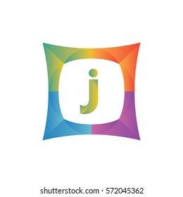 modern flat initial letter j geometric shape framing typography logo design for brand and company identity. gradient green color