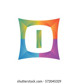 modern flat initial letter l geometric shape framing typography logo design for brand and company identity. gradient green color