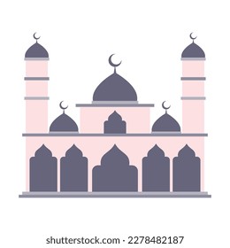 Modernes islamisches Flachbild-Moschee-Gebäude, geeignet für Diagramme, Karten, Infografiken, Illustrationen und andere grafische Objekte. Traditionelle arabische Dekorationsgrafik.