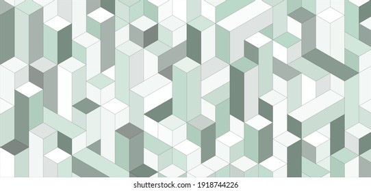 Modern Flat Isometric Background. Colorful Vector Texture with Parallelepipeds.