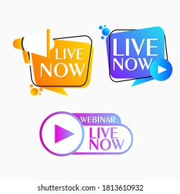 modern flat label live streaming web page tag design