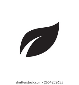 Icono moderno de hoja plana en negro – Vector de Naturaleza ecológica