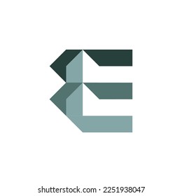 Modern and Flat letter E house building construction logo
