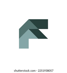 Modern and Flat letter F house building construction logo