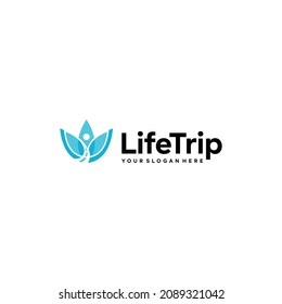 Modern flat letter mark LIFE TRIP logo design