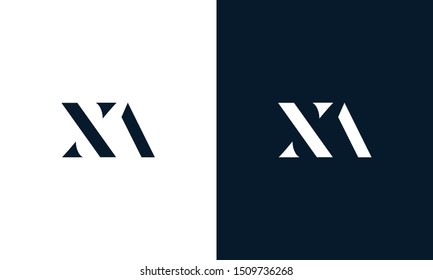 Modern Flat letter XA logo. This logo icon incorporate with two abstract shape in creative way.