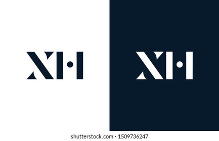 Modern Flat letter XH logo. This logo icon incorporate with two abstract shape in creative way.