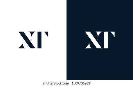 Modern Flat letter XT logo. This logo icon incorporate with two abstract shape in creative way.