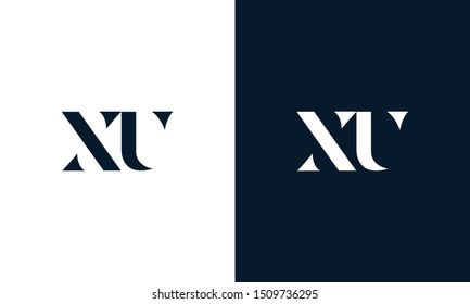 Modern Flat letter XU logo. This logo icon incorporate with two abstract shape in creative way.