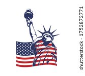 modern flat liberty logo with usa america flag vector illustration