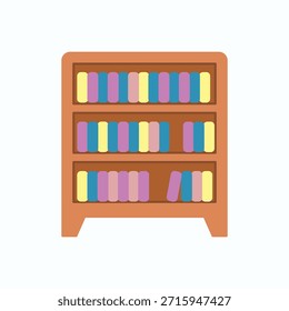 Icono de Biblioteca plana moderna que representa un edificio o Archivar de libros. Ilustración vectorial vibrante perfecta para Sitios web universitarios, App en educación y proyectos digitales académicos.