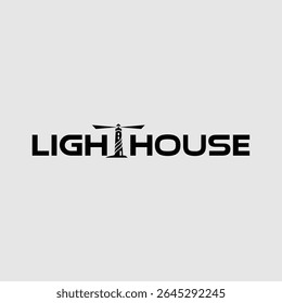 Modern Flat Lighthouse Logo - Vector Illustration Concept