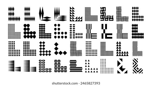 Modern flat line abstract letter L logo design set