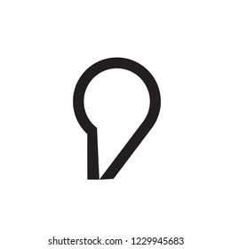 Modern and Flat Line Art Comma Logo Icon Emblem