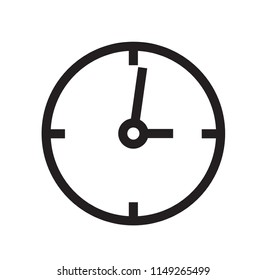Modern Flat Line Art Wall Clock Icon 