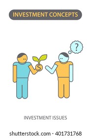 Modern Flat line icon design concept of Investment Issues. Vector EPS10