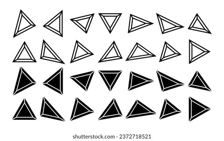 Modern flat line triangle border frame logo design set