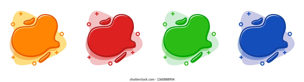 Modern Flat Liquid Background Shape with Different Color Options. Liquid Element Isolated on White Background. Background for Social Media Post, Banner Ads, Website Platform and Media Presentation