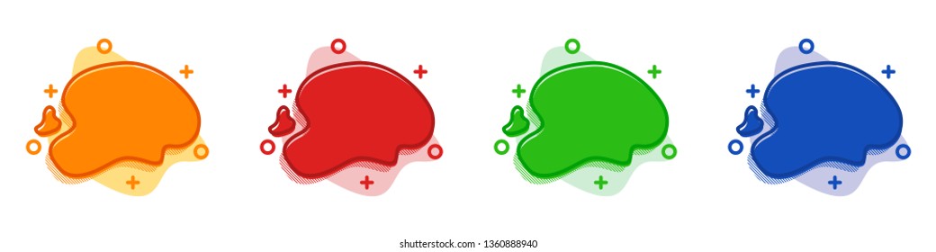 Modern Flat Liquid Background Shape with Different Color Options. Liquid Element Isolated on White Background. Background for Social Media Post, Banner Ads, Website Platform and Media Presentation