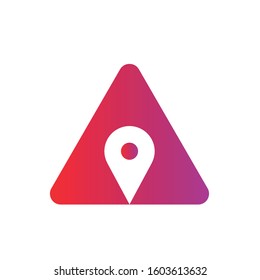 Modern flat location logo emblem