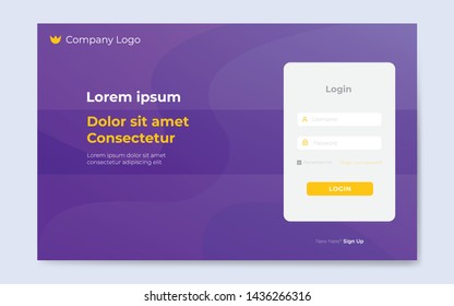 Modern flat login page templates