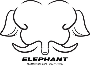 Diseño moderno de logotipo plano hecho por el concepto de una forma de cabeza de elefante simplificada, los archivos vectoriales se pueden editar para su marca o para todas sus necesidades gráficas