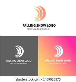 Modern Flat Logo Design. Winter Snow Logo.