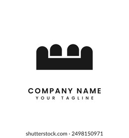 Modern flat logo furniture design concept. Template vector