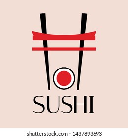 Modern flat  logo for sushi, set, roll, japanise and asian food5