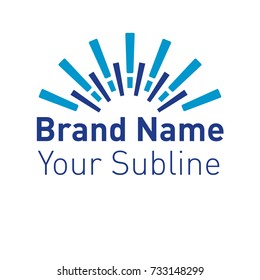 Modern flat logo template. Inspired by sun. Vector illustration.