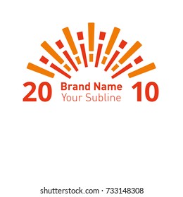 Modern flat logo template. Inspired by sun. Vector illustration.