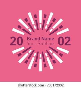 Modern flat logo template. Inspired by sun. Vector illustration.