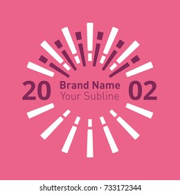 Modern flat logo template. Inspired by sun. Vector illustration.